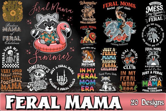 Feral Mom SVG Bundle for Crafts and Graphics