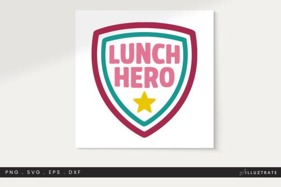 Lunch Badge SVG Cut File Clipart PNG for Graphics and Crafts